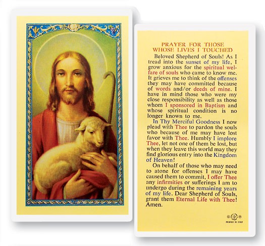 Good Shepherd Holy Card with Prayer for Those Whose Life I Touch - 800-086