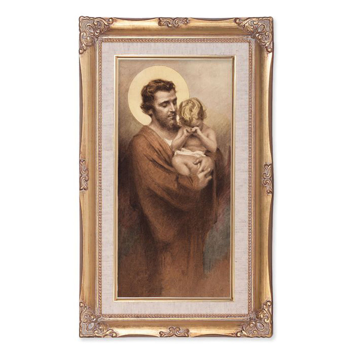 11x18.5 inch St Joseph with Crying Child by Chambers in Gold Frame