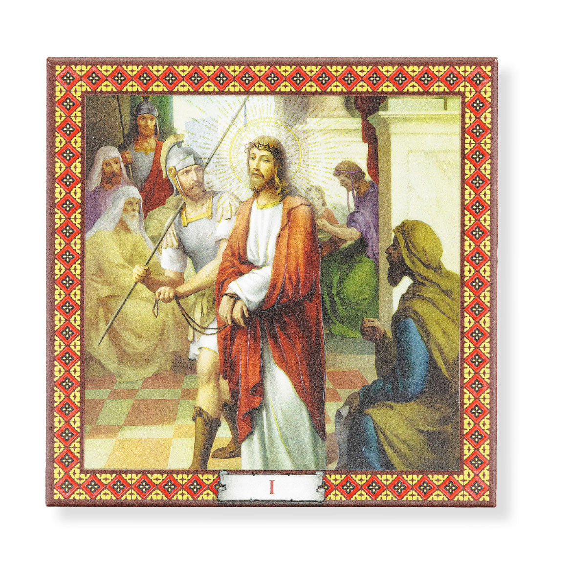 14pc Stations of The Cross Printed Tile Plaque Set 20x20cm