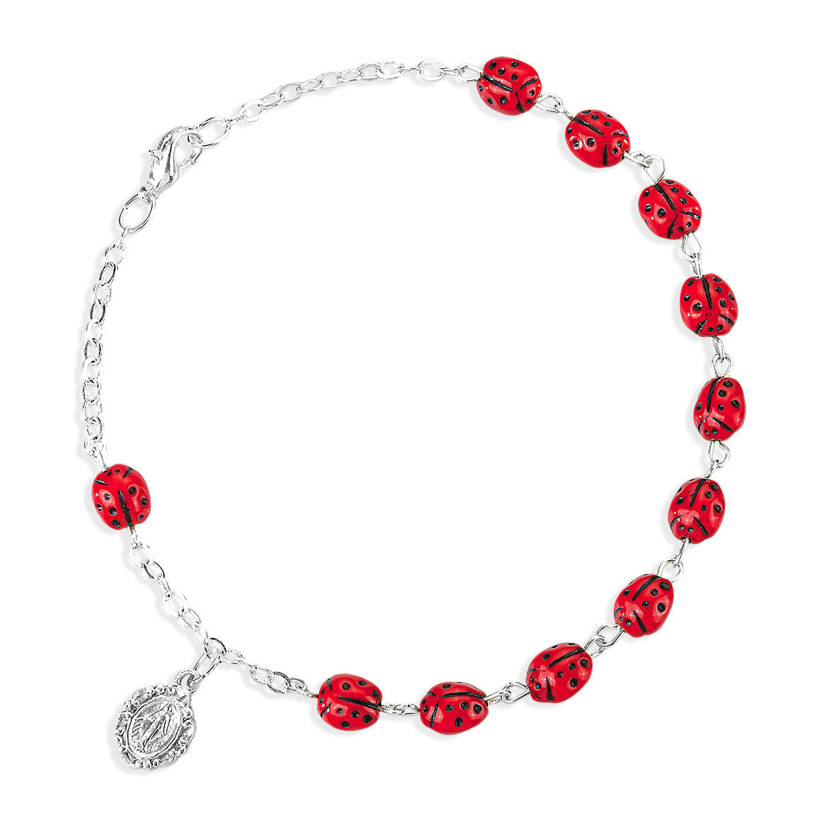 7mm Ladybug Rosary Bracelet 1327
