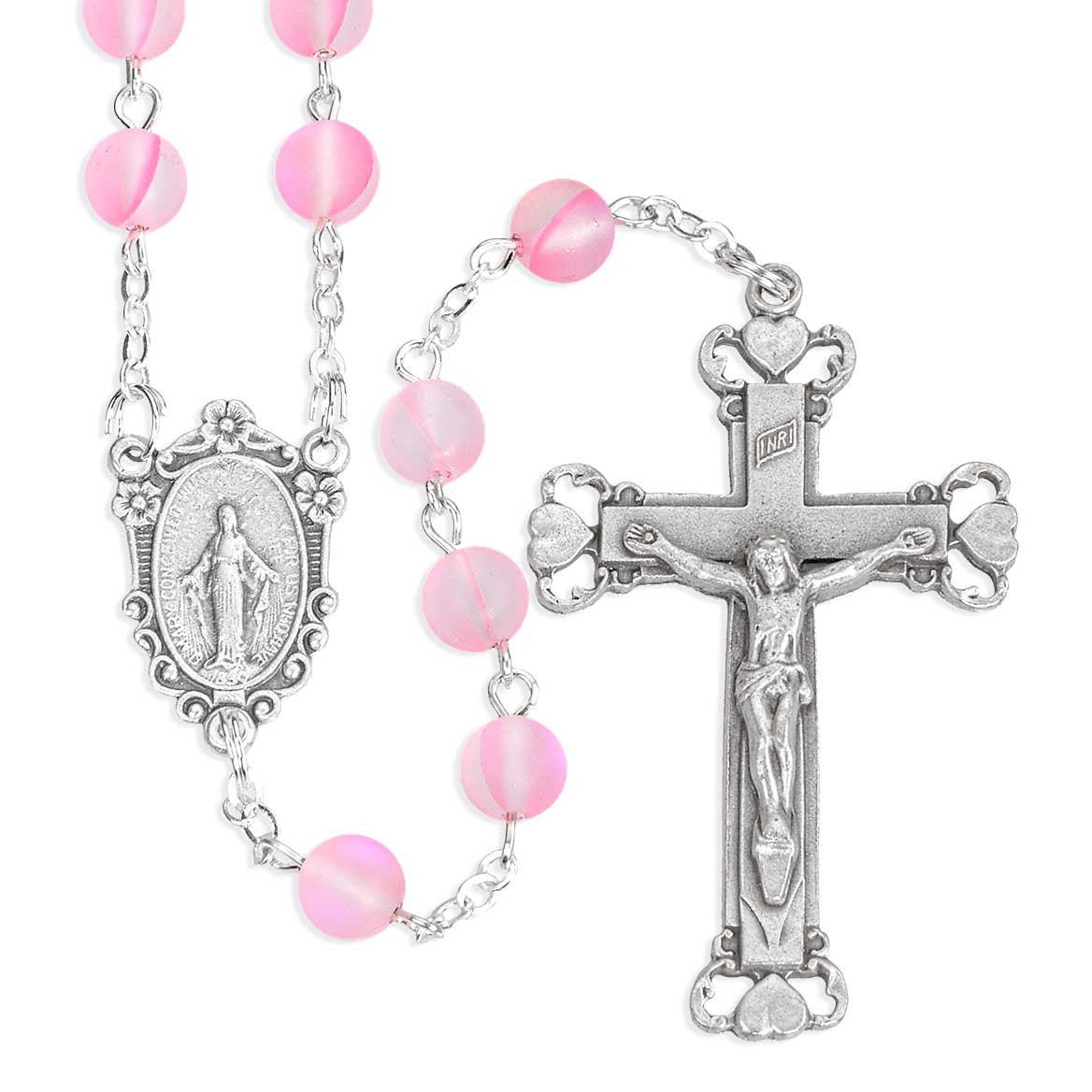 6mm Pink Cats Eye Rosary 184PK