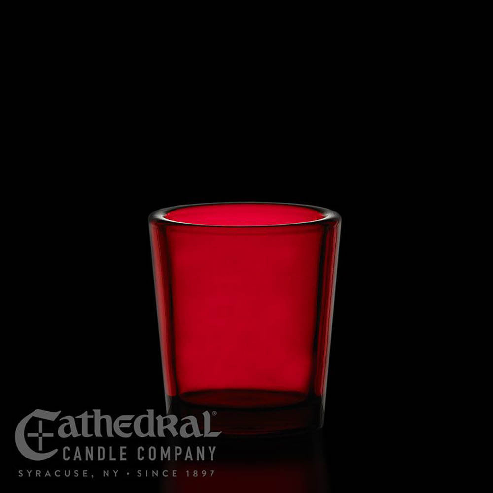 15 hour Ruby Red Votive Candle Glass by the dozen