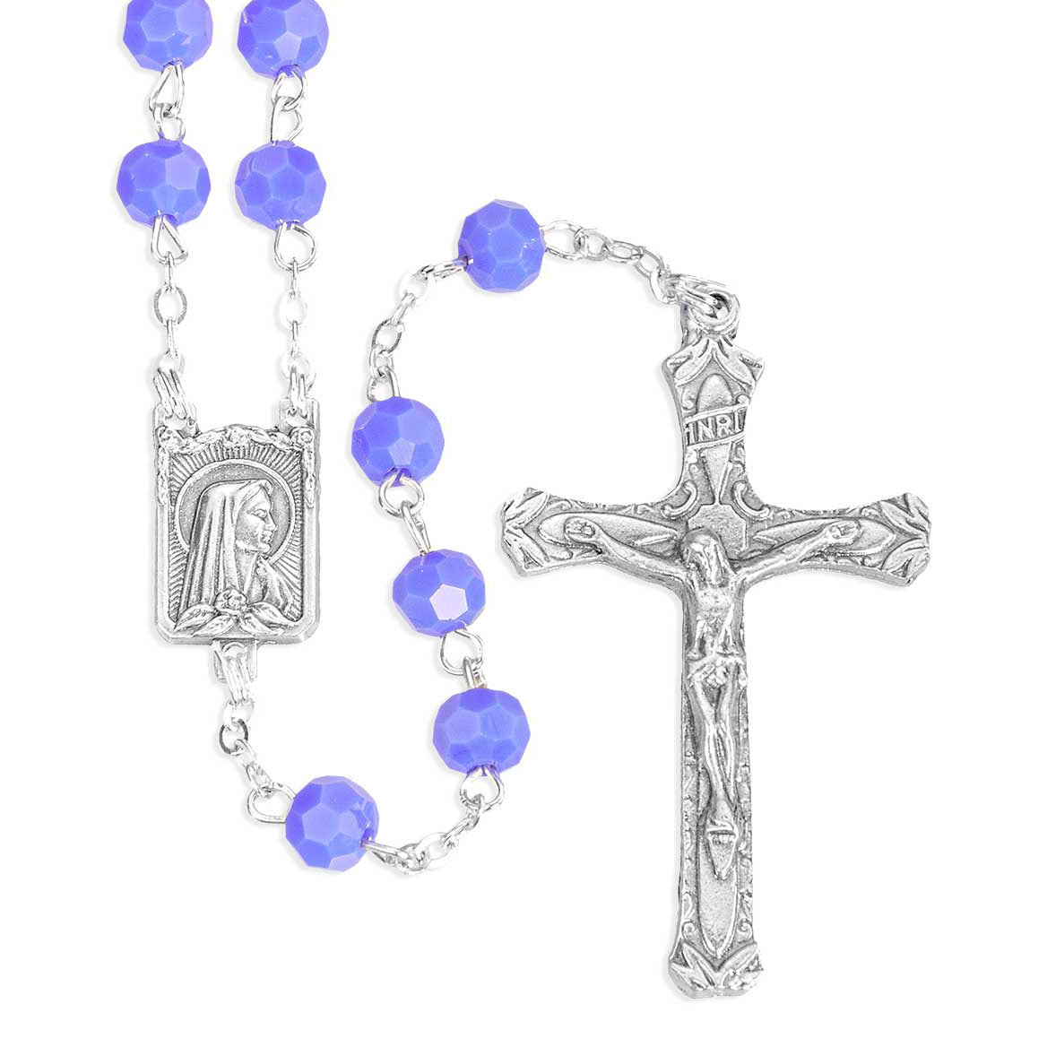 6mm Opal Faceted Blue Ocean Rosary 1218OBO- Value Rosary