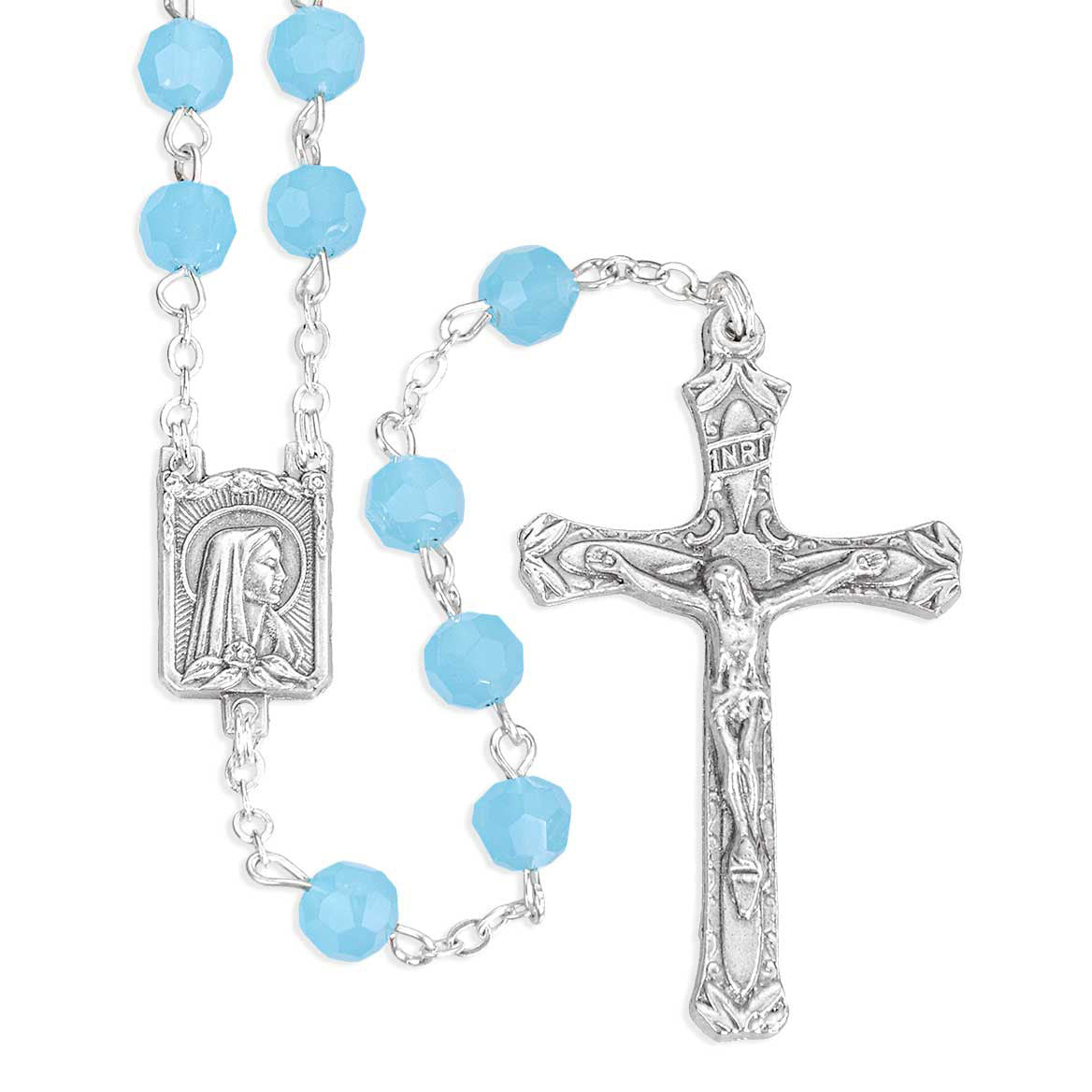 6mm Opal Faceted Turquoise Rosary 1218OTQ