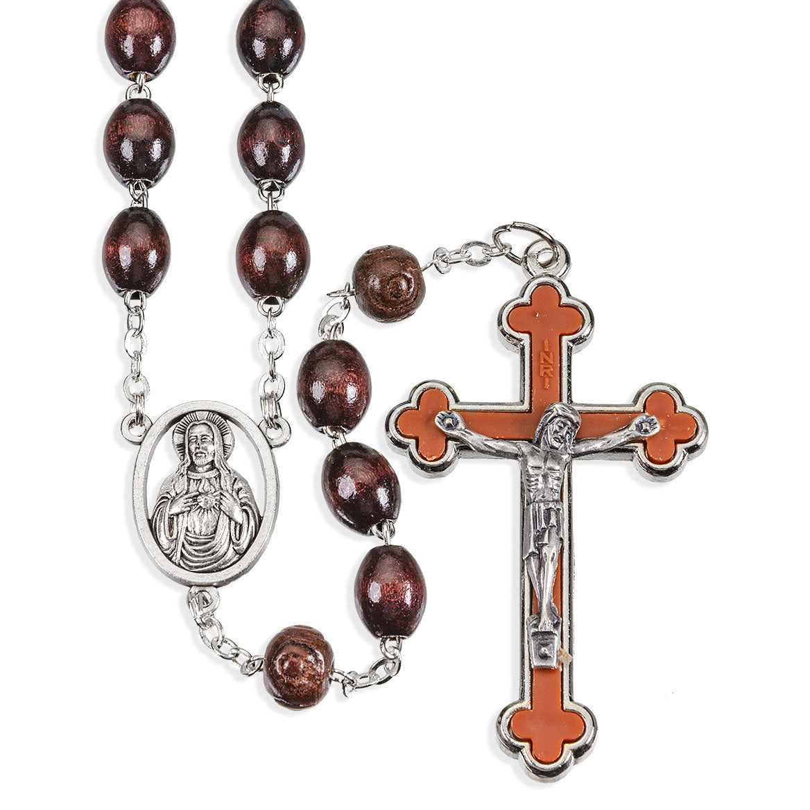 10mm Brown Large Wood Bead Rosary 1701BN