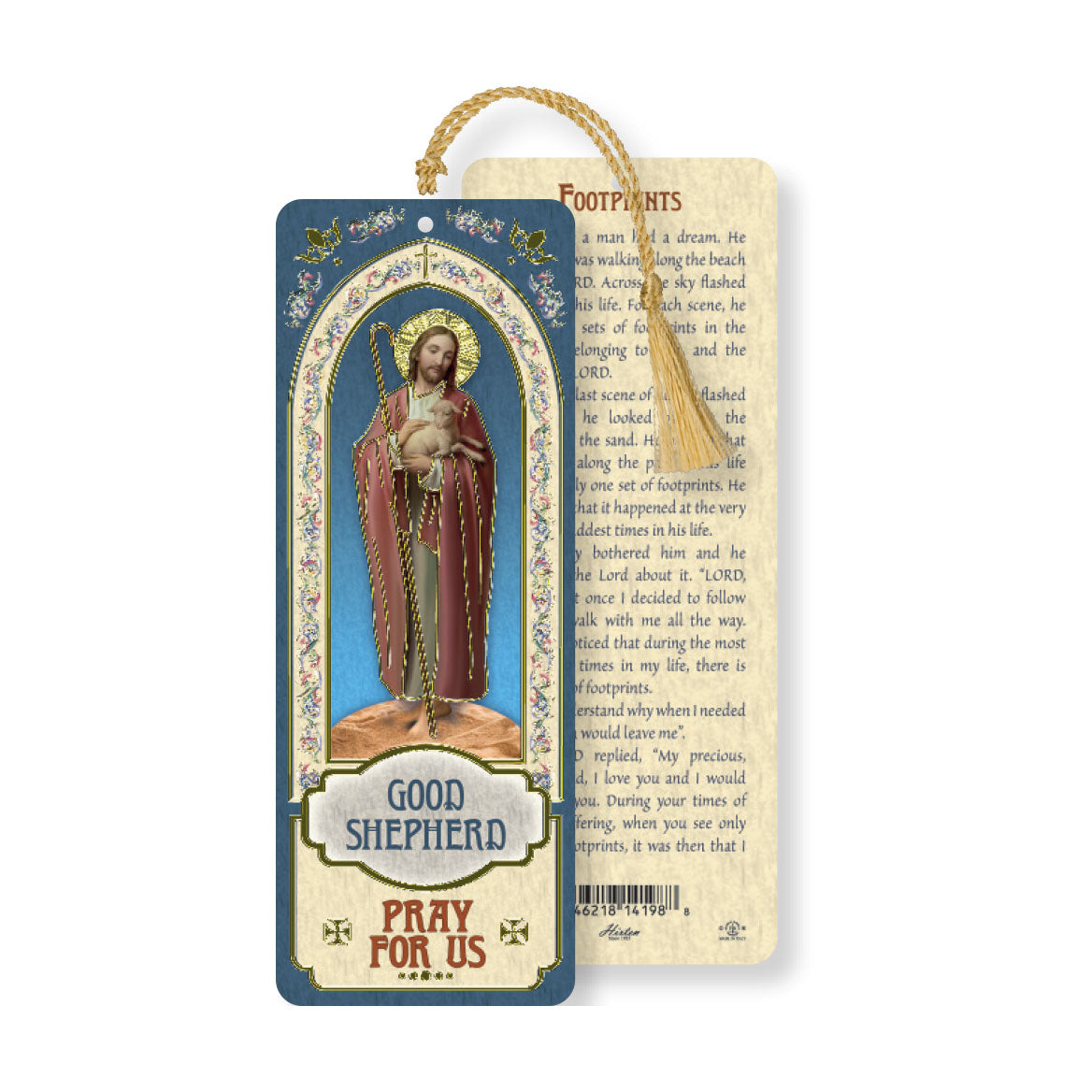 Laminated Good Shepherd Bookmark with Tassel B8-113