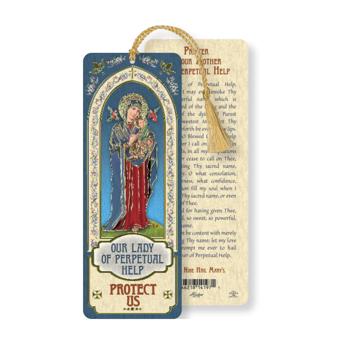 Laminated Our Lady of Perpetual Help Bookmark with Tassel B8-208
