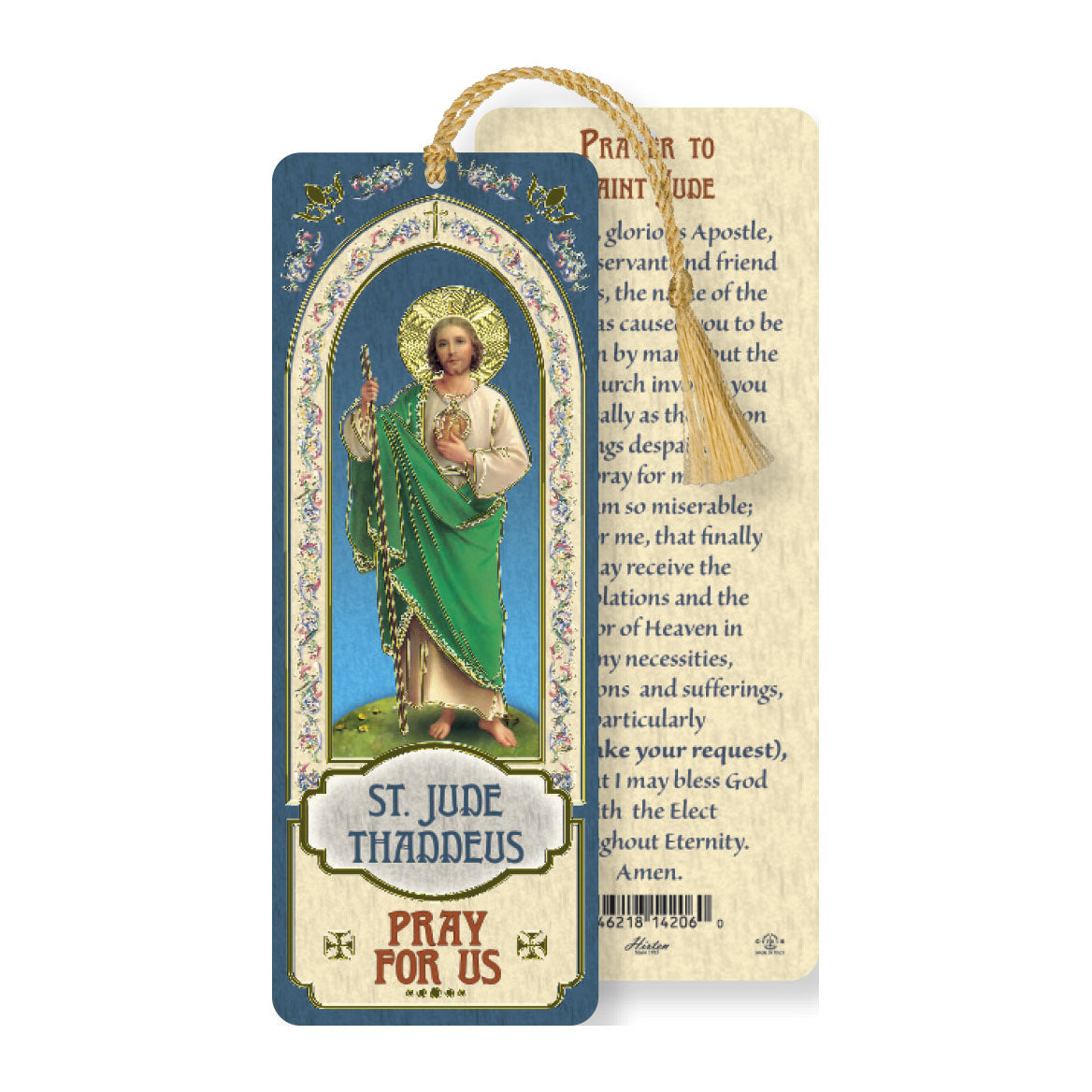 Laminated St Jude Bookmark with Tassel B8-320