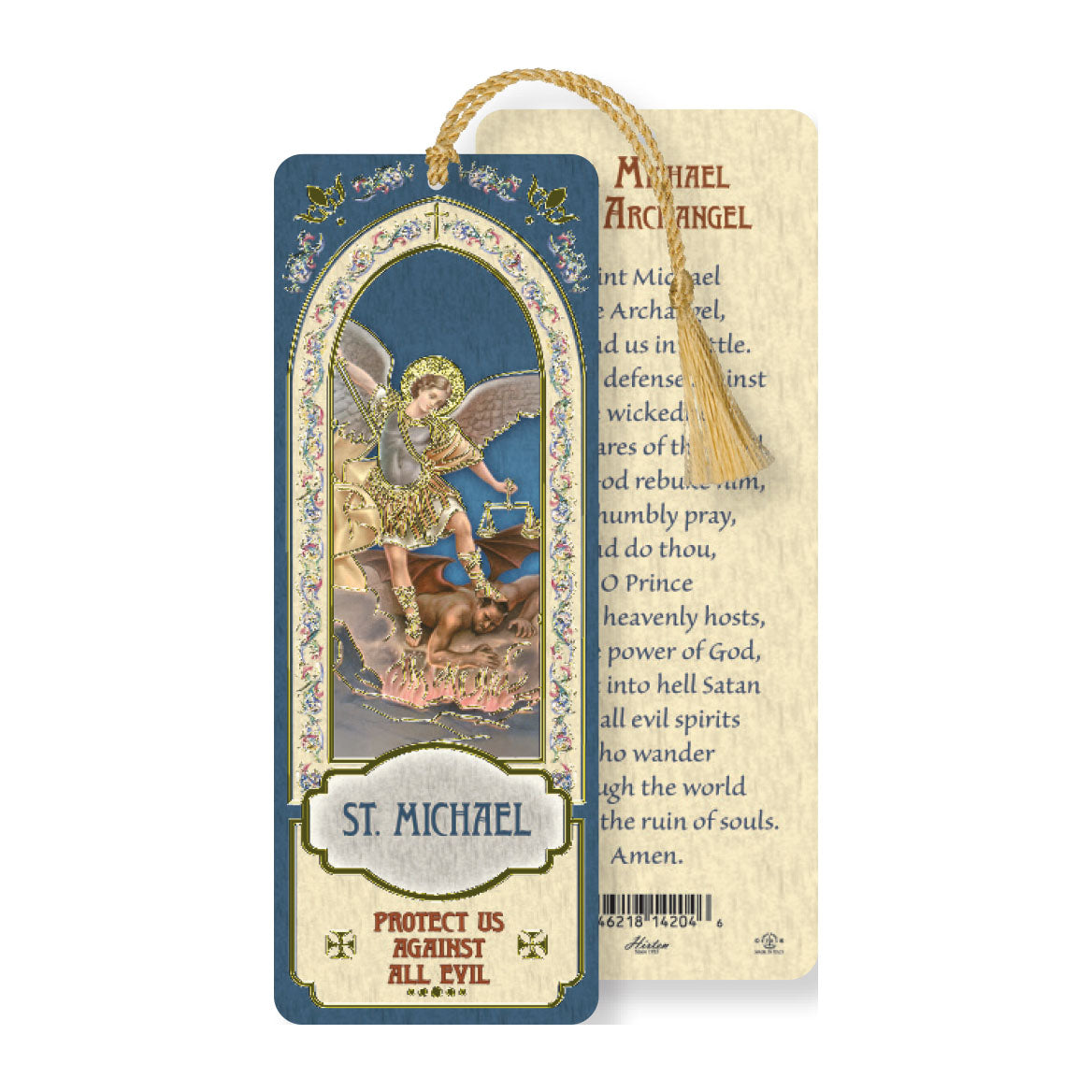 Laminated St Michael Bookmark with Tassel B8-330
