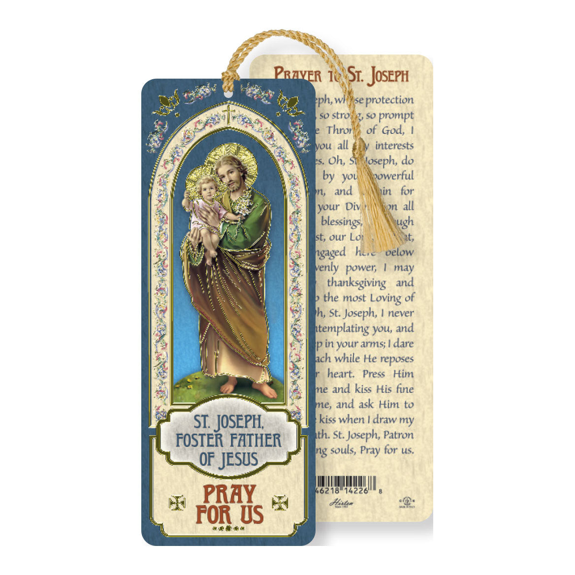 Laminated St Joseph Bookmark with Tassel B8-632