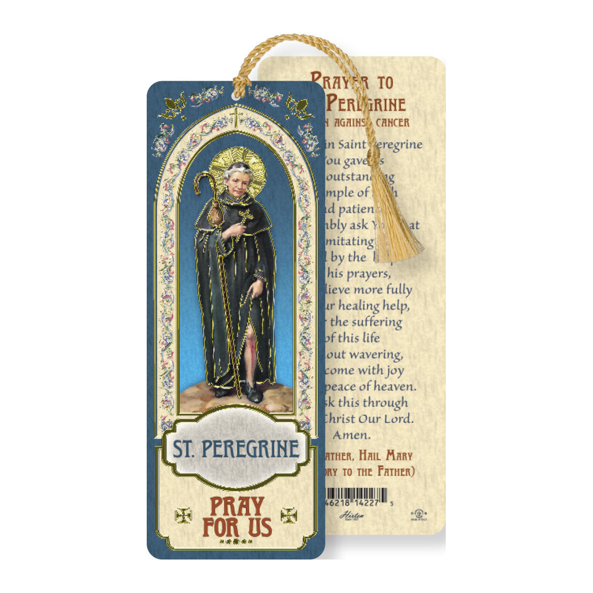 Laminated St Peregrine Bookmark with Tassel B8-514