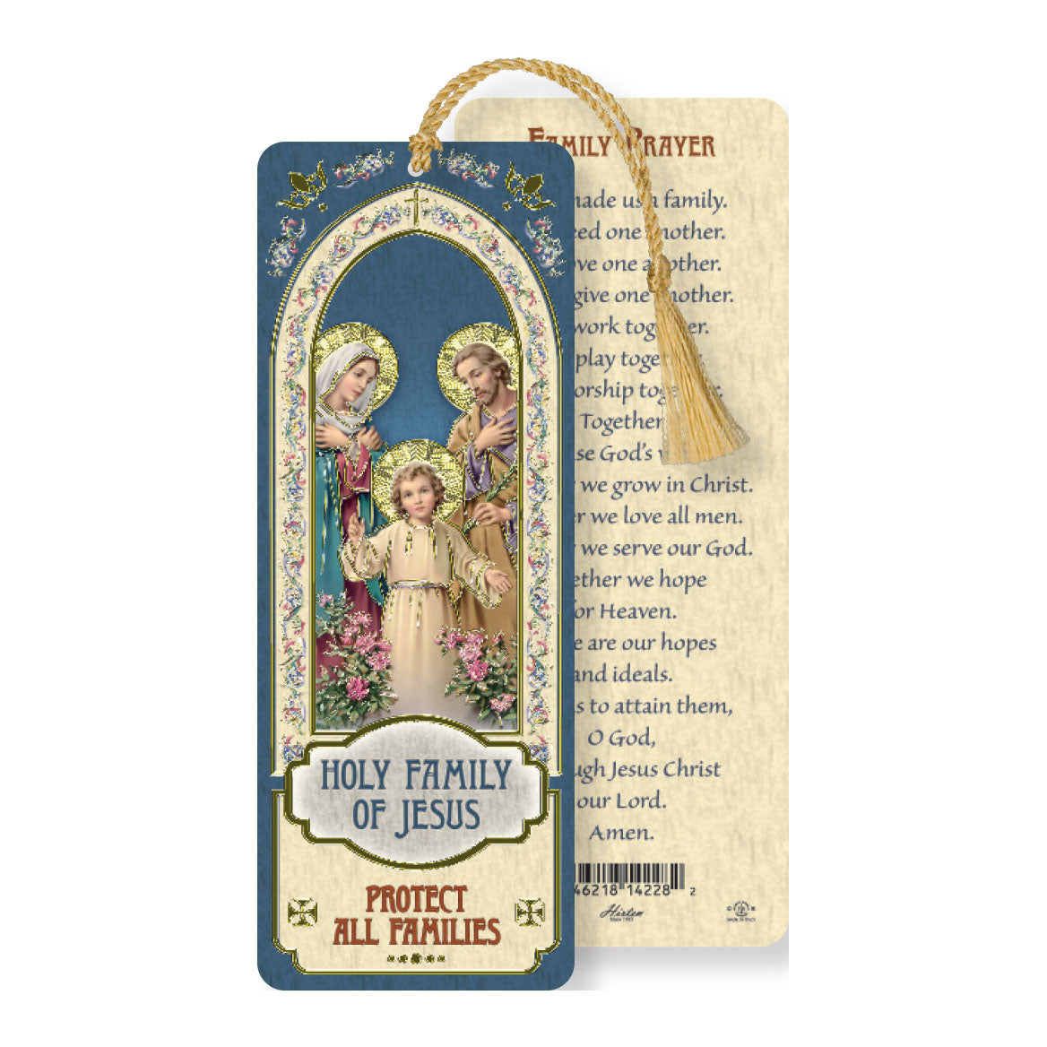 Laminated Holy Family Bookmark with Tassel B8-360