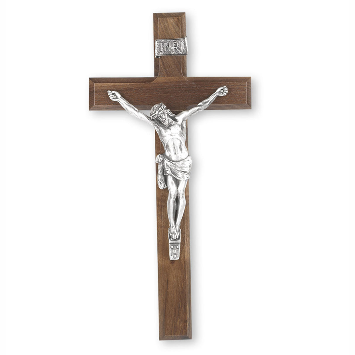 12 inch Traditional Wall Crucifix in Black 28P-12W1