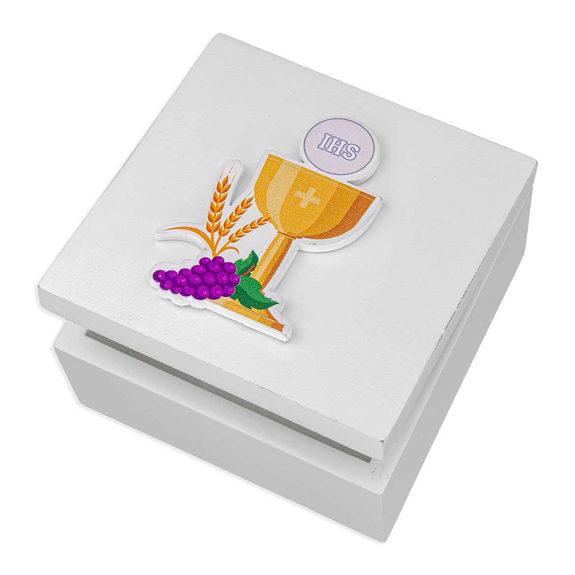 White First Communion Wood Keepsake Box 5995