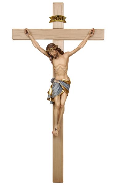 11 inch Wood Carved Siena Crucifix in Full Color