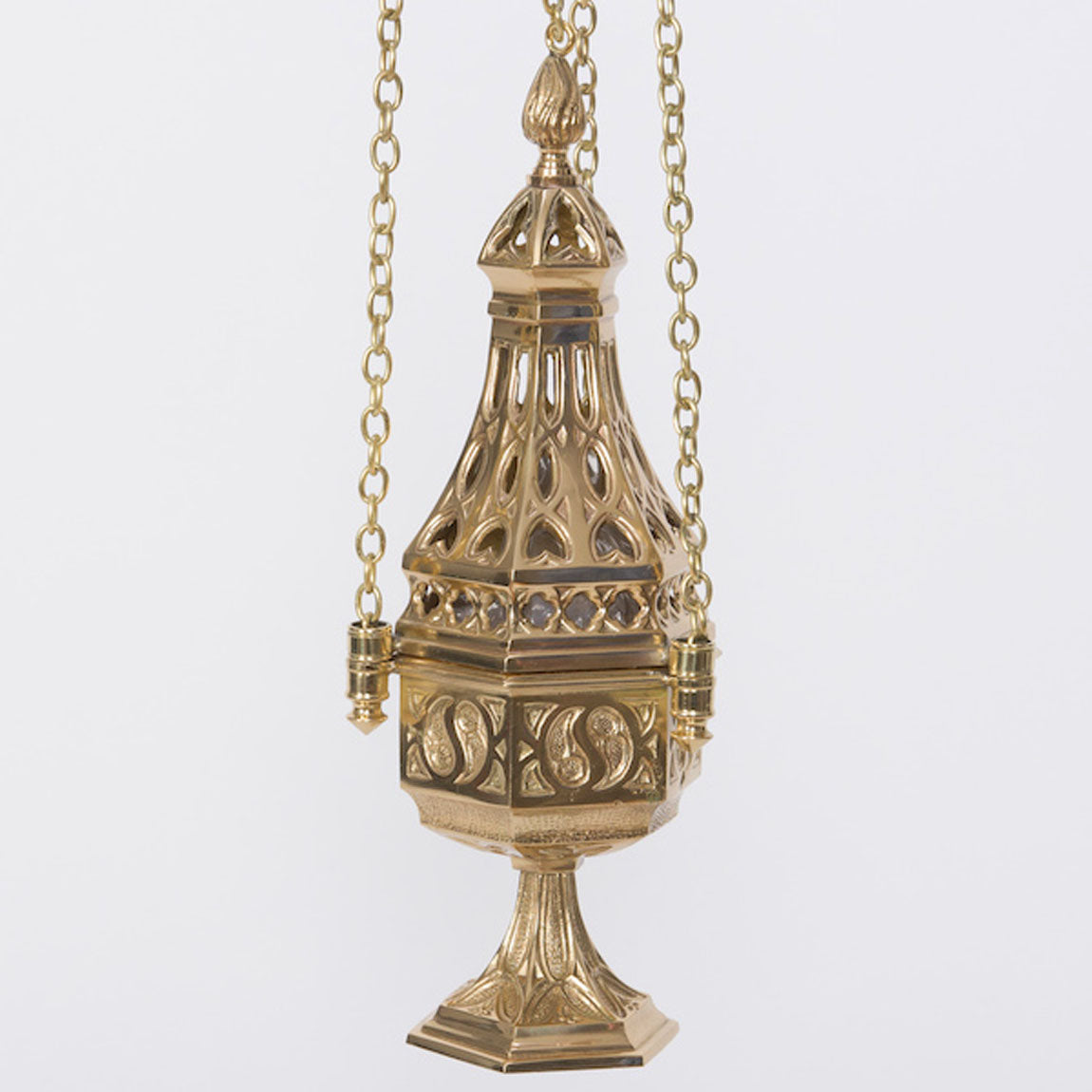 13in Traditional Brass Censer with 3 Chains H20