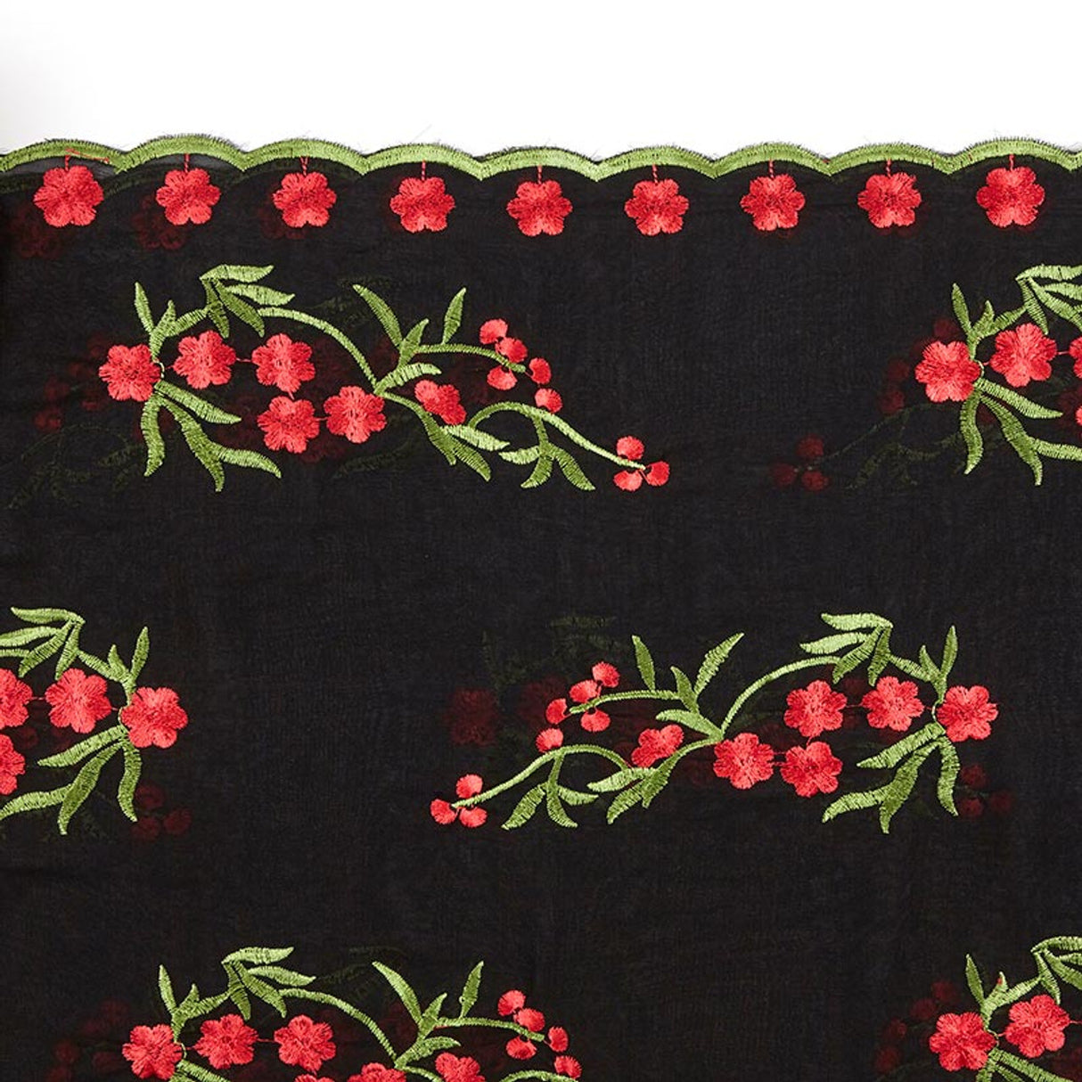 Infinity Black & Red Floral Chapel Veil