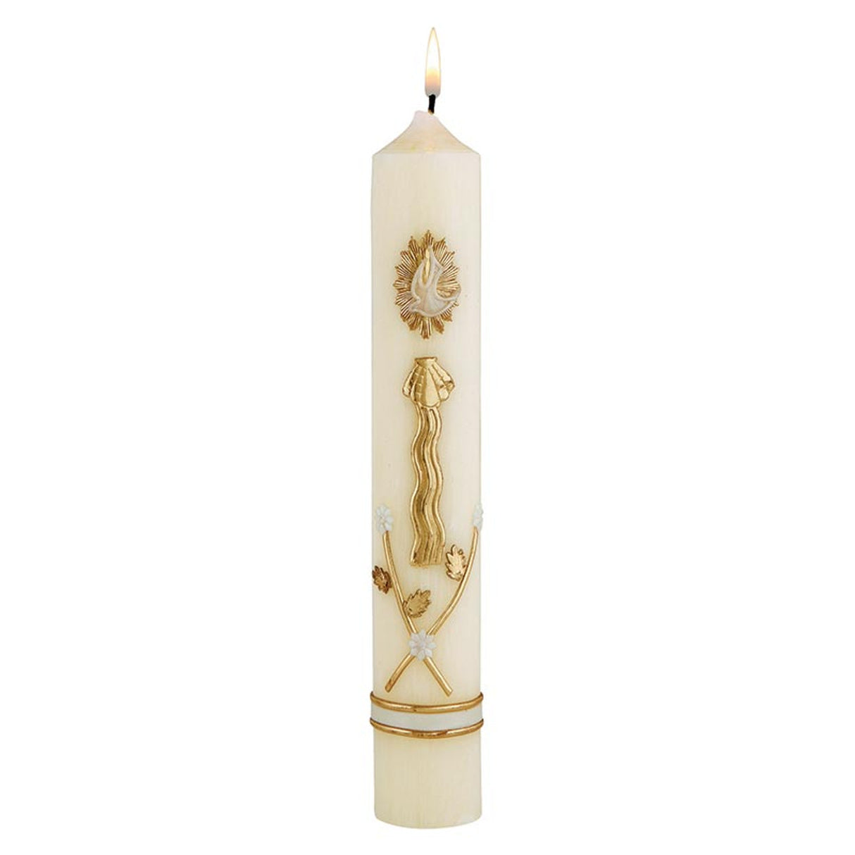 Villa D'este Ornate Candle Gold Baptism Candle