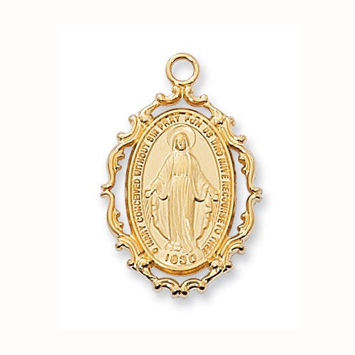 Gold over Sterling Miraculous Pendant with Fancy Edge- no. J621MI