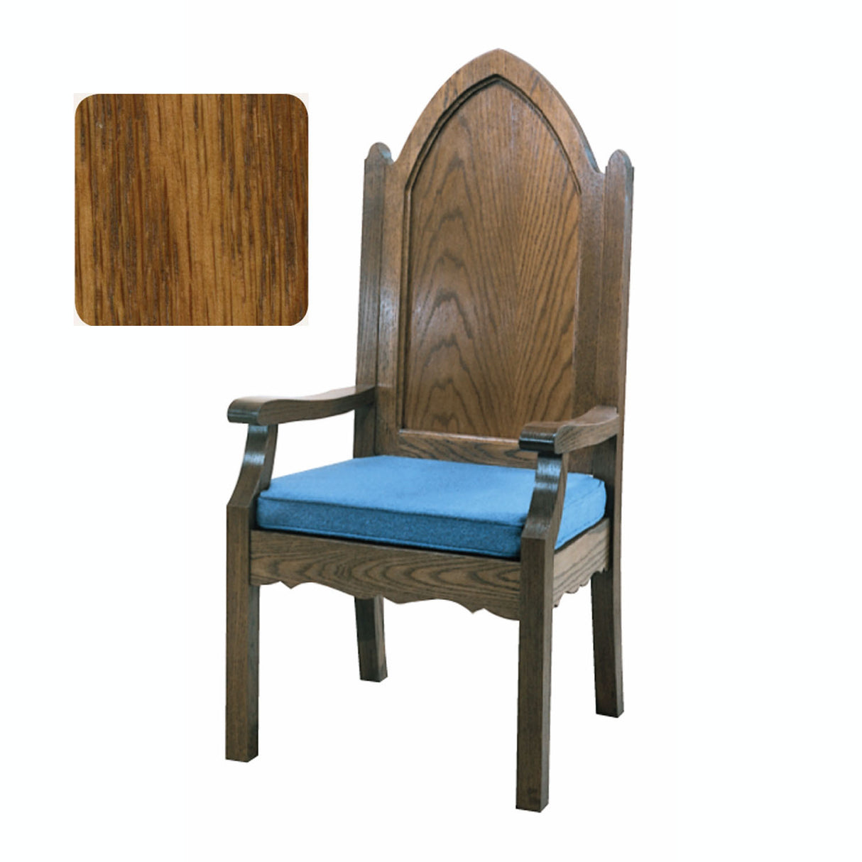 Amber Finish Gothic Style Celebrant Chair with Optional Padded Back 972A