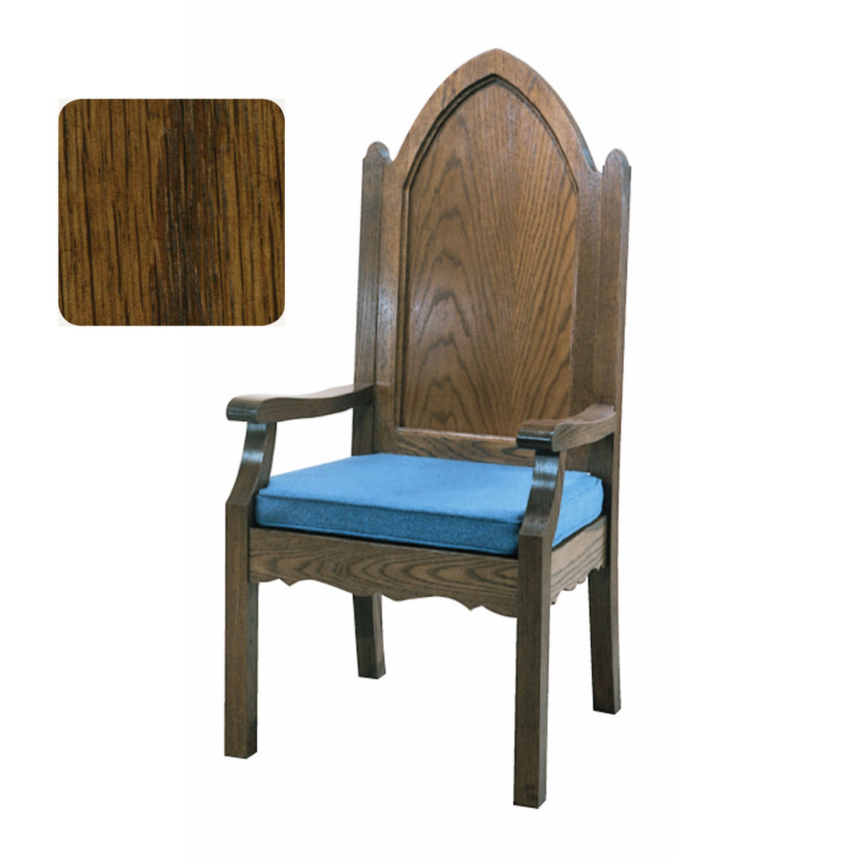 Dark Oak Gothic Style Celebrant Chair with Optional Padded Back 972A