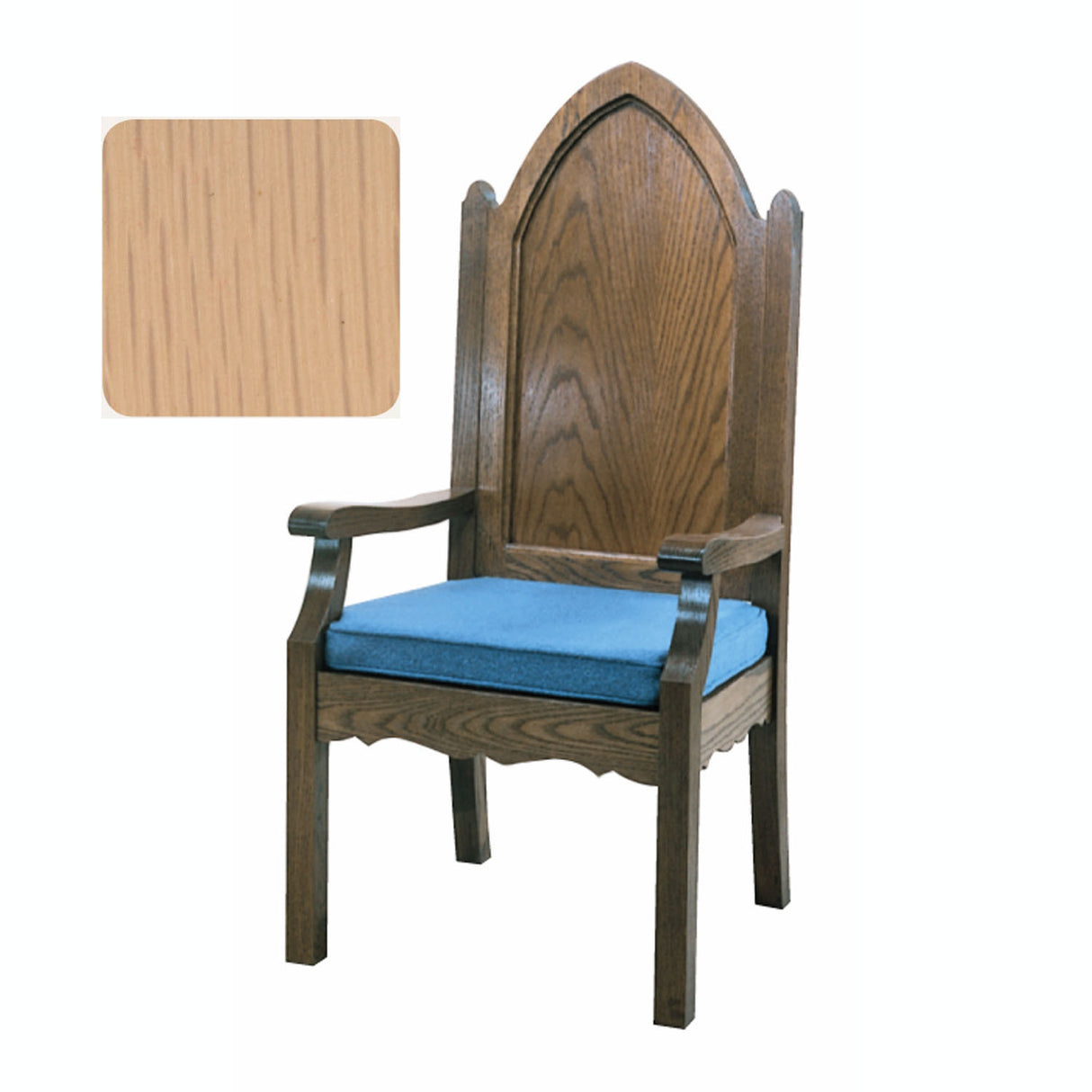 Limed Oak Gothic Style Celebrant Chair with Optional Padded Back 972A