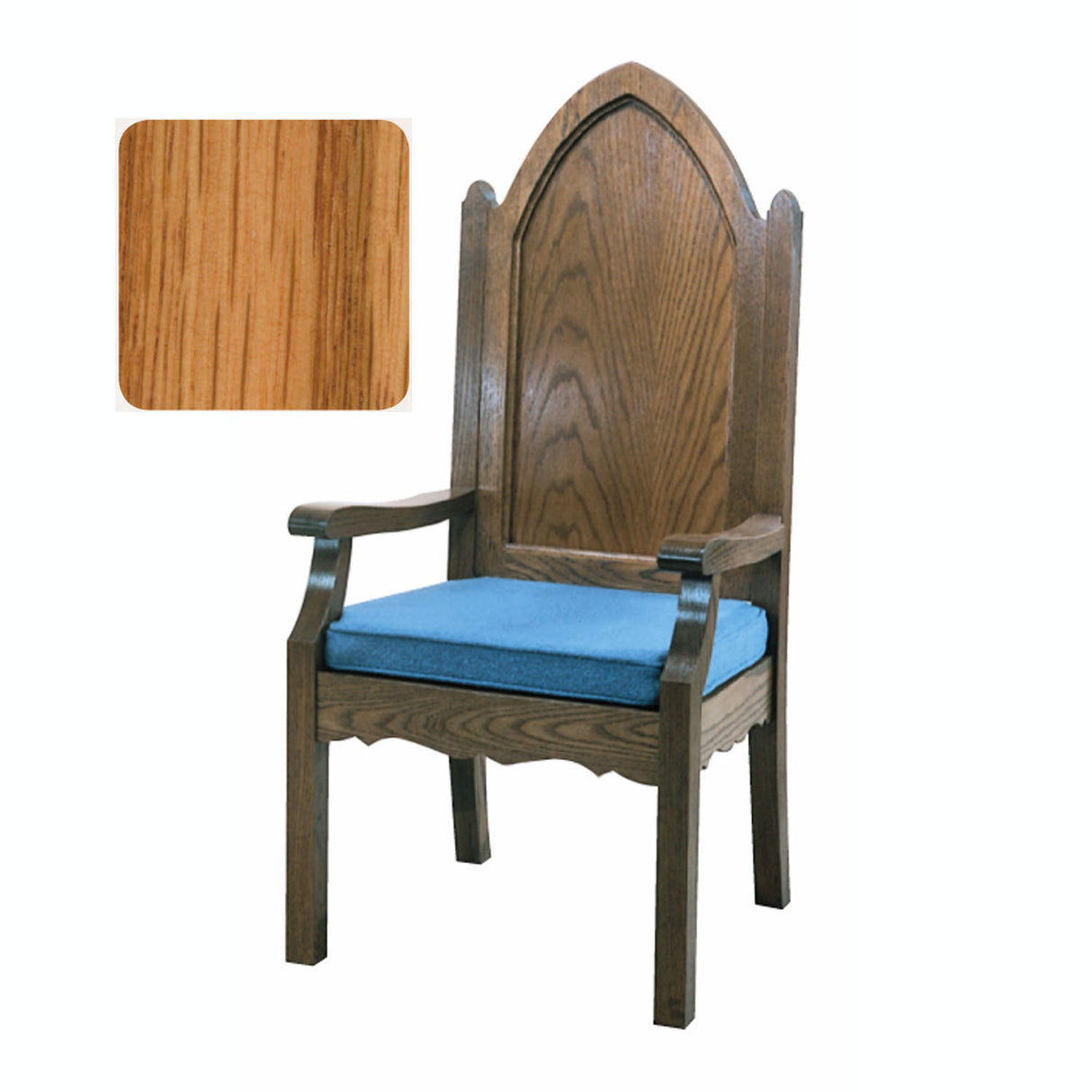 Light Oak Gothic Style Celebrant Chair with Optional Padded Back 972A