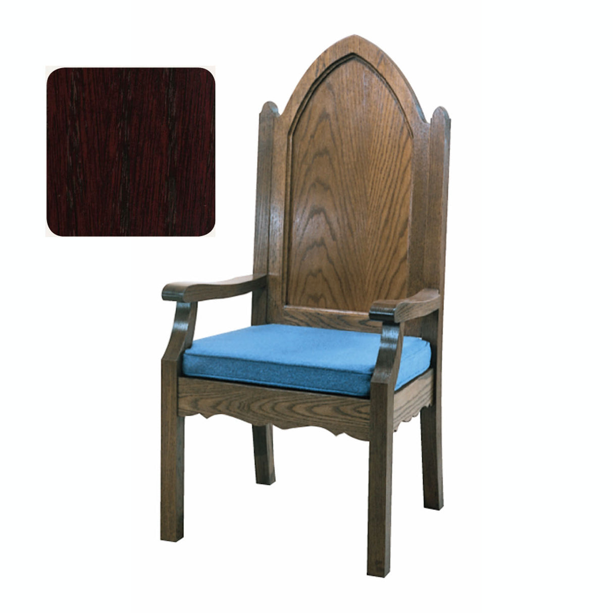 Mahogany Finish Gothic Style Celebrant Chair with Optional Padded Back 972A