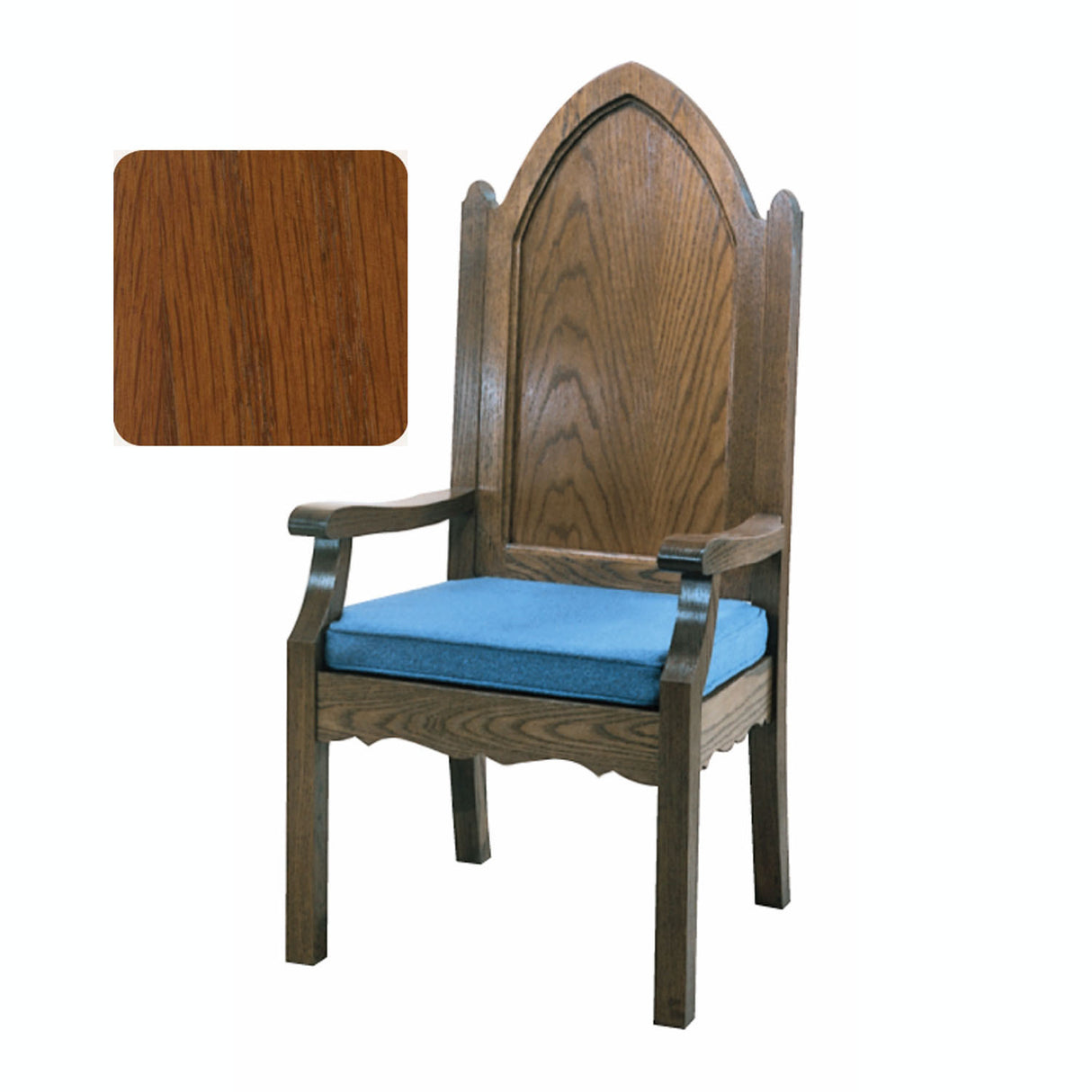 Sienna Finish Gothic Style Celebrant Chair with Optional Padded Back 972A