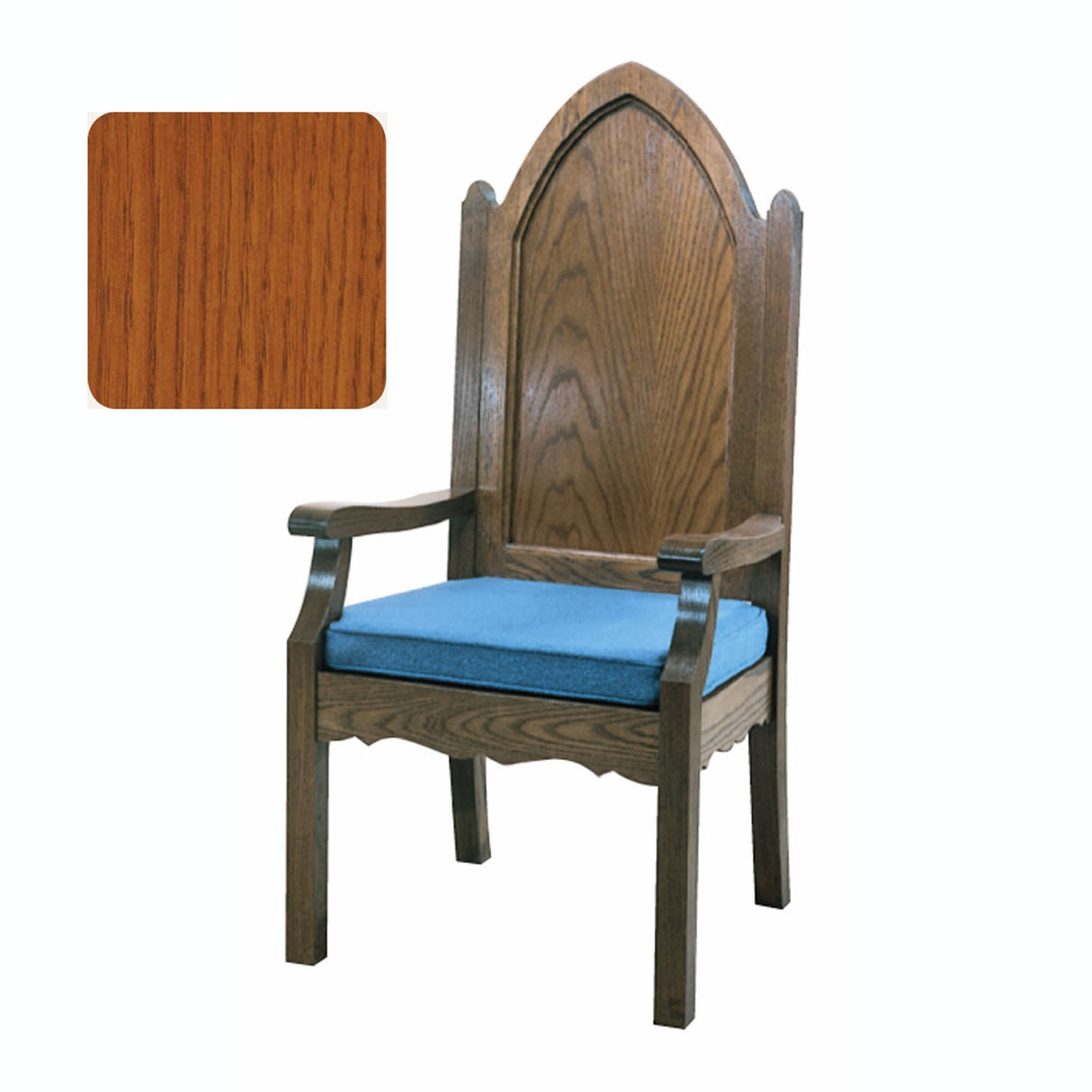 Sunset Finish Gothic Style Celebrant Chair with Optional Padded Back 972A