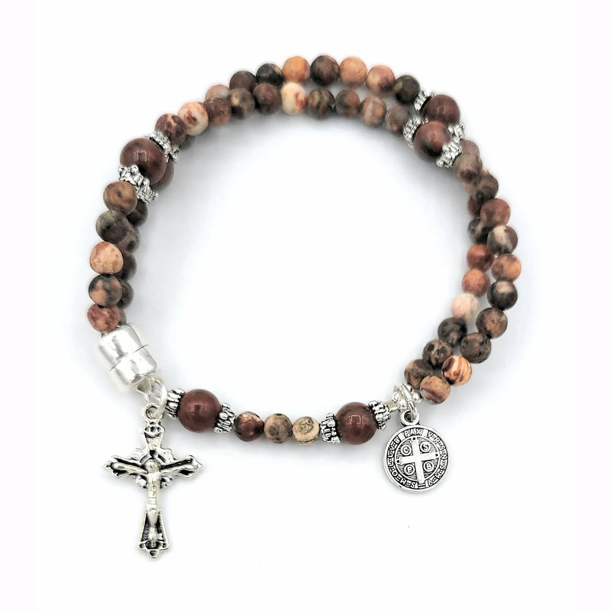 Vista Peacock Jasper Magnetic Wrist Rosary
