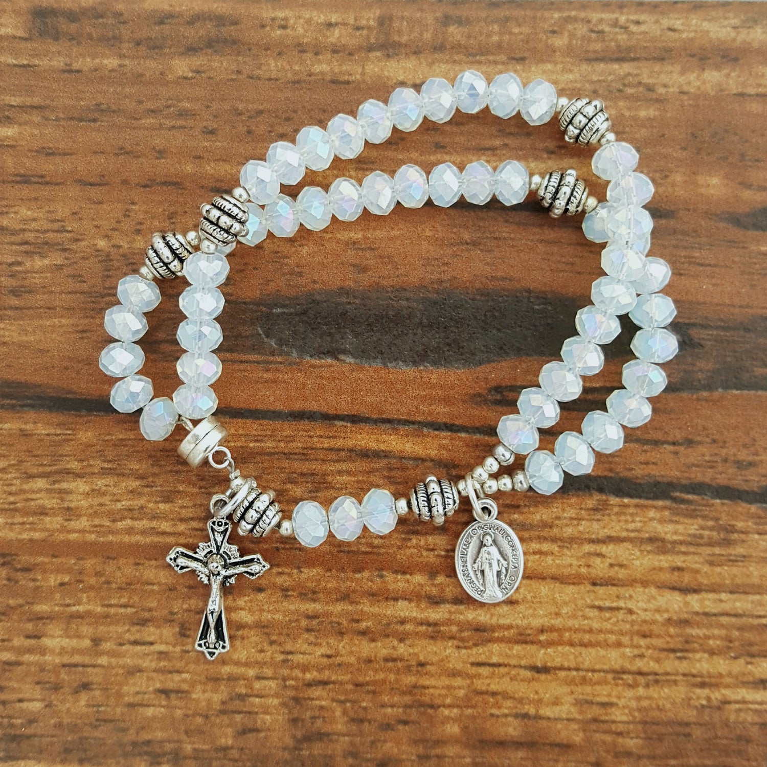 White Opal Magnetic Wrist Rosary