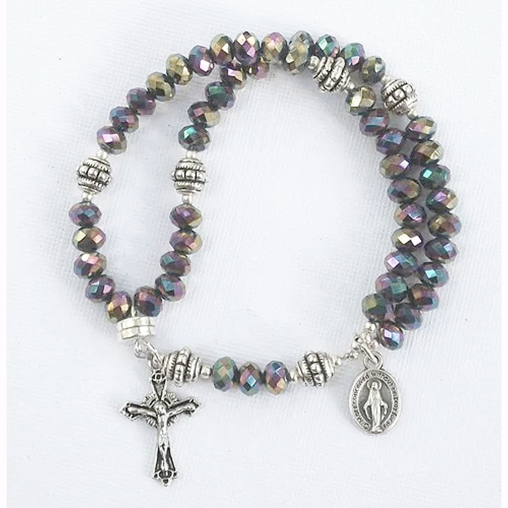 Rainbow Crystal Magnetic Wrist Rosary
