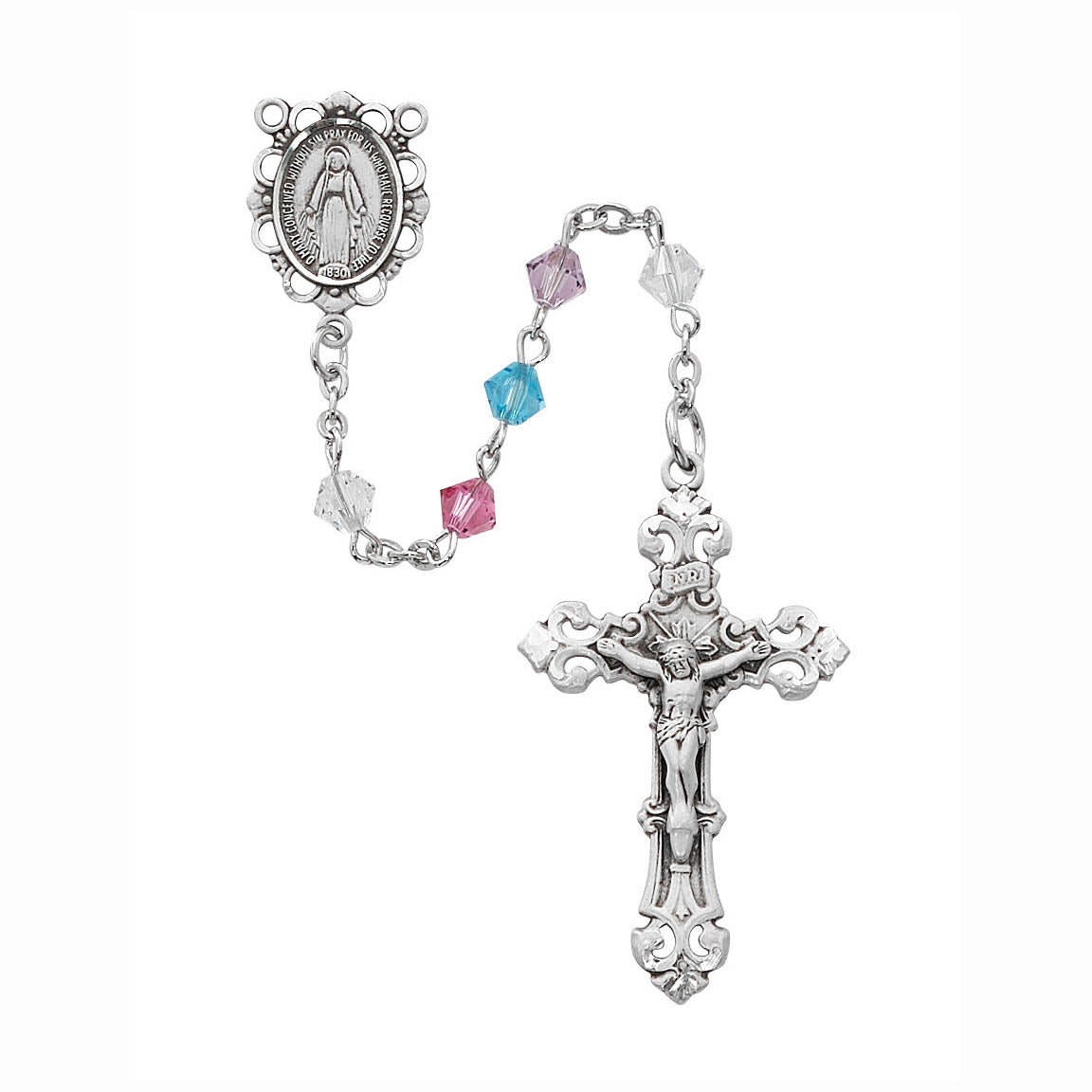 5mm Multi-Color Swarovski Deluxe Rosary R548RF
