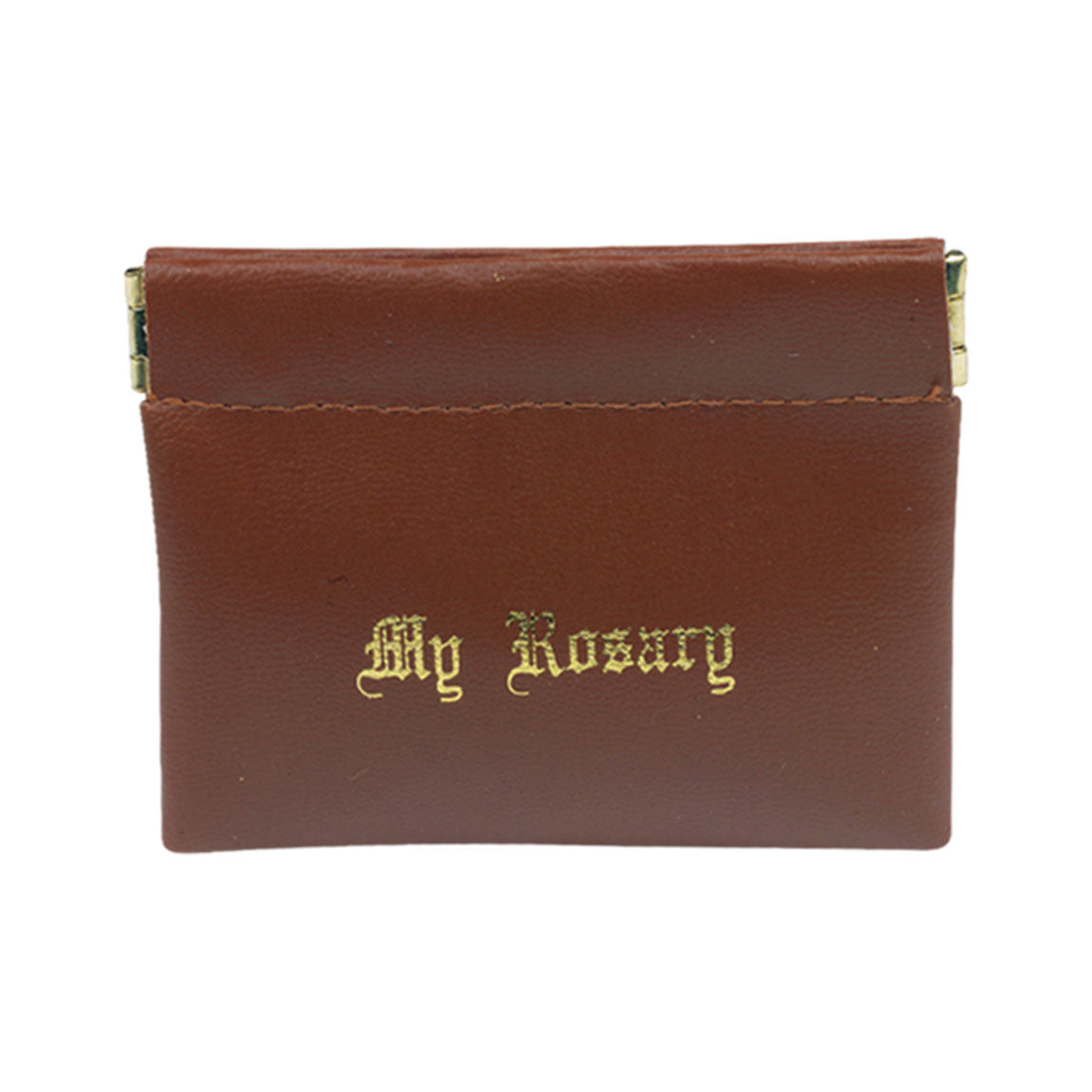 Brown Vinyl Leatherette Rosary Case