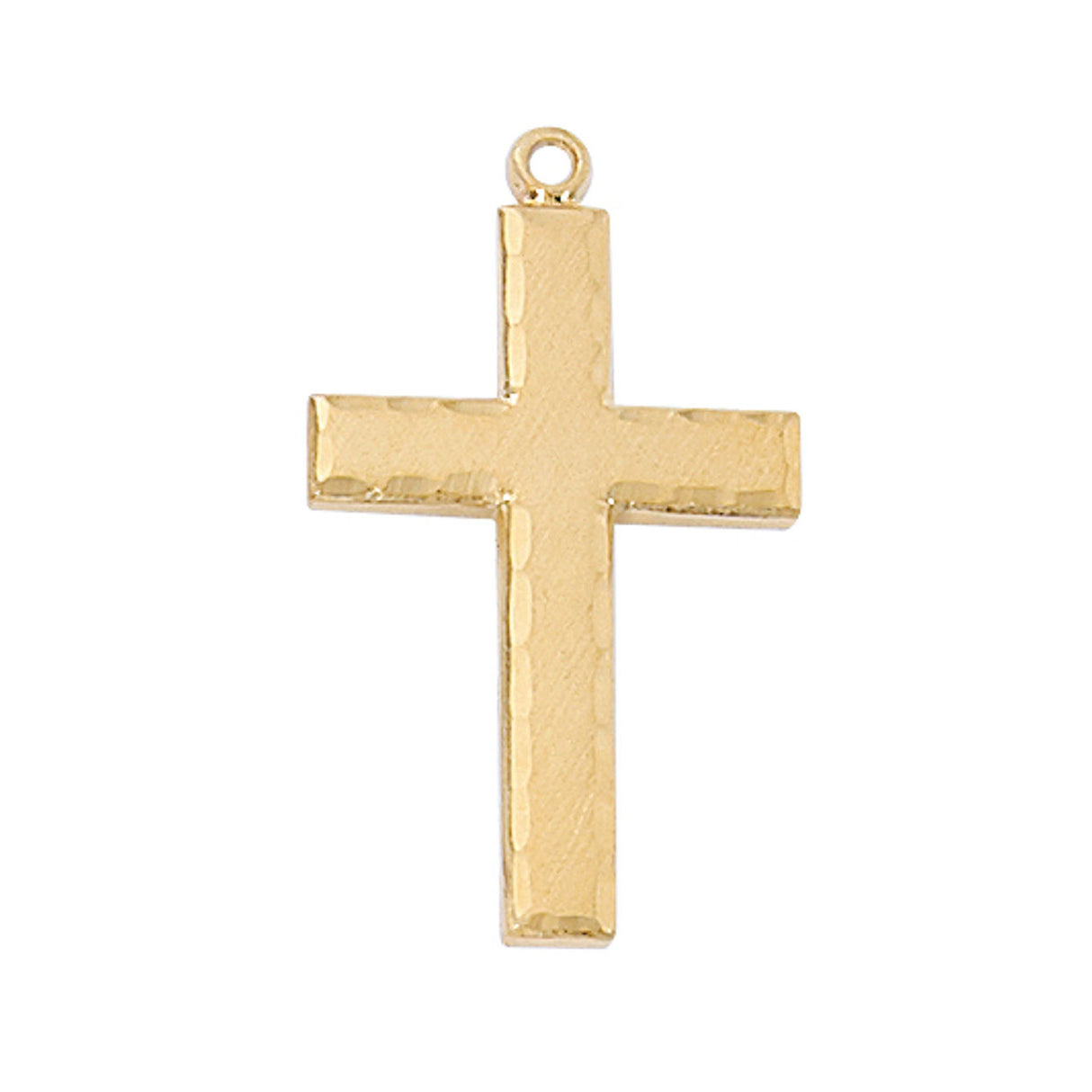 Gold over Sterling Cross with Beveled Edge Pendant J9004