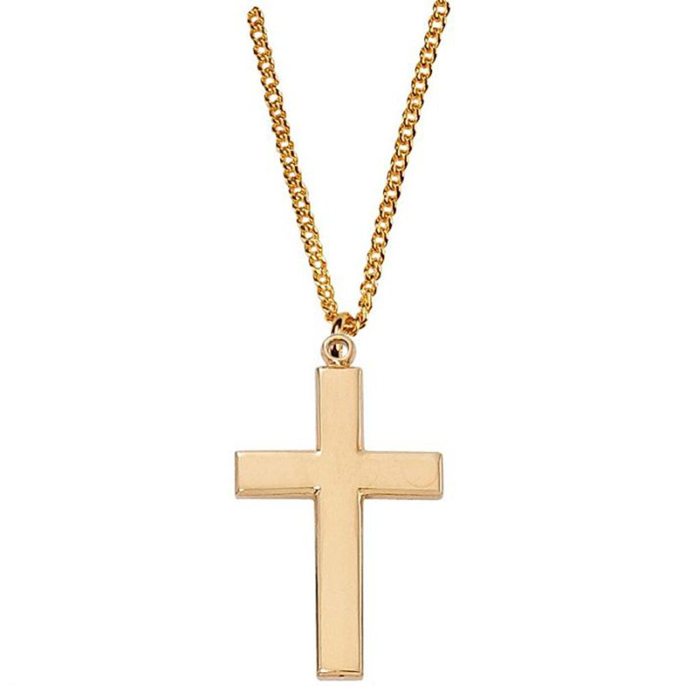 24kt Gold over Sterling Silver Cross Necklace J7024