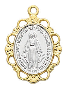 2 Tone Gold over Sterling Silver Miraculous Medal J760