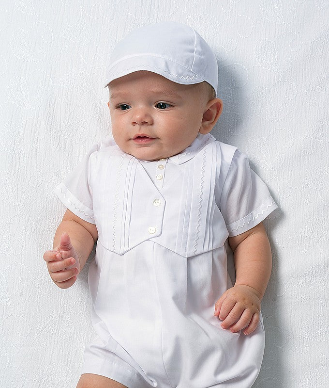 Tomie Baptism Romper with Vest & Hat