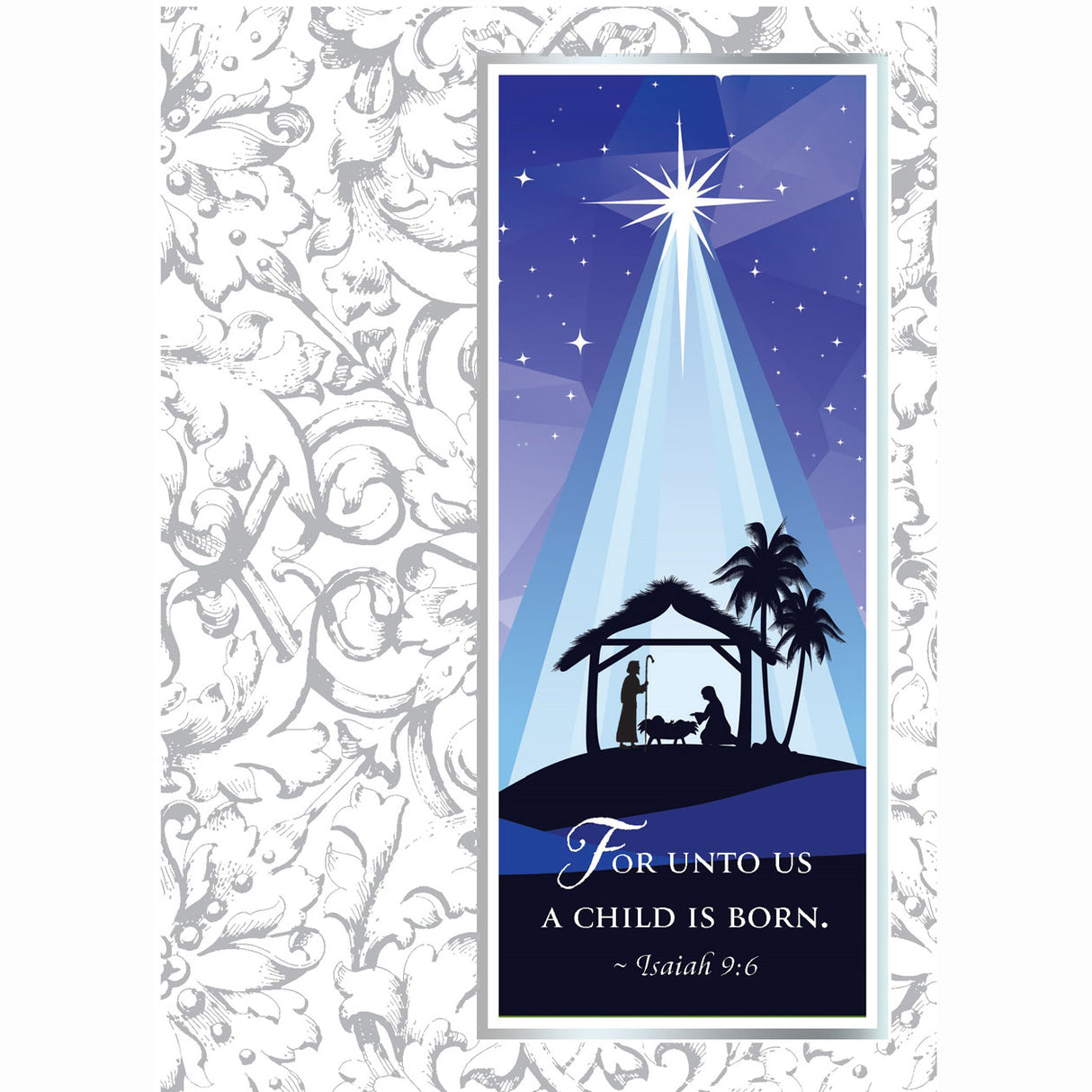 Silver & Blue Isaiah 9:6 Boxed Christmas Cards