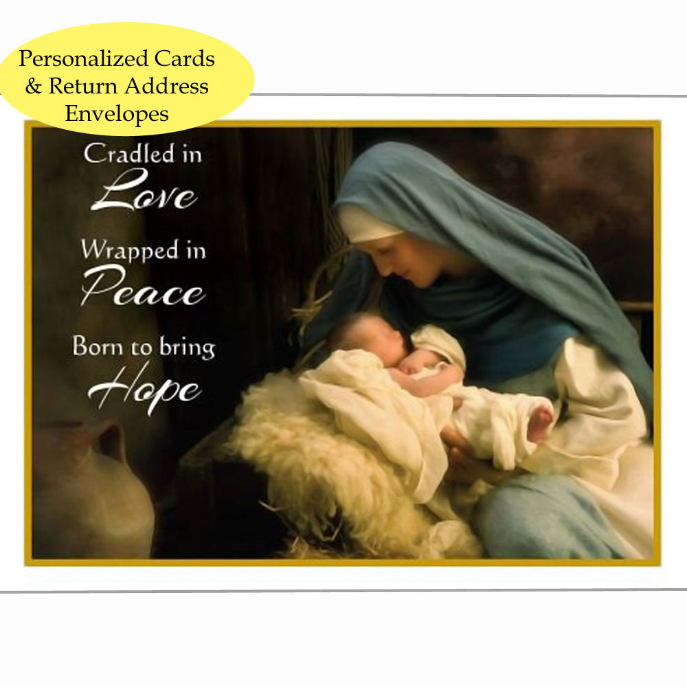 Personalized Wrapped in Love Christmas Cards 50ct