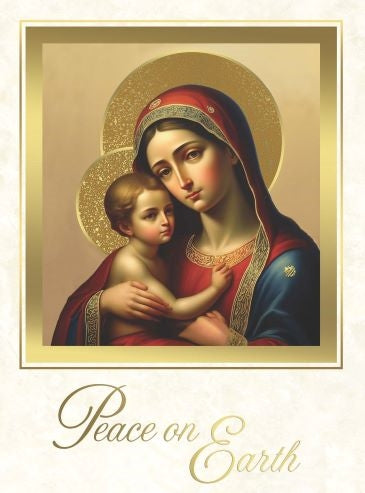 Prince of Peace Madonna & Child Christmas Mass Cards - 25ct per box
