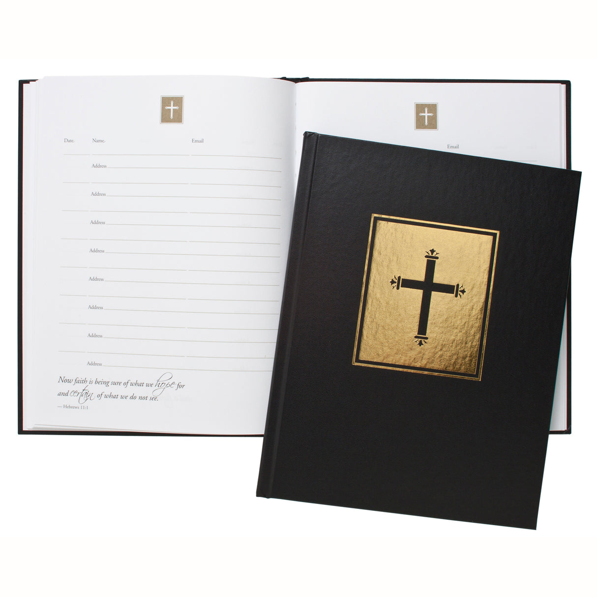 8x11 inch Guest Book with Black Leatherette Binding