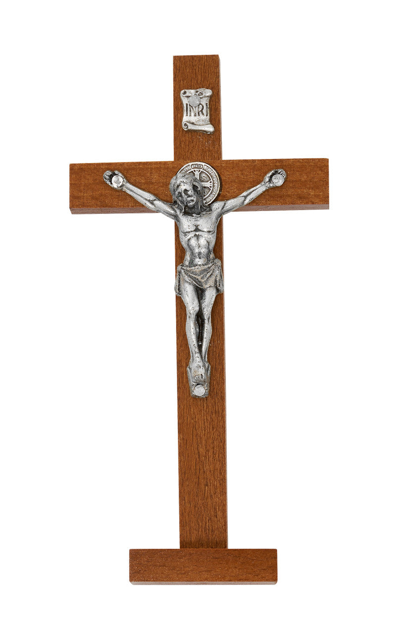 5.5" Standing Benedict Brown Wood Crucifix 35-31