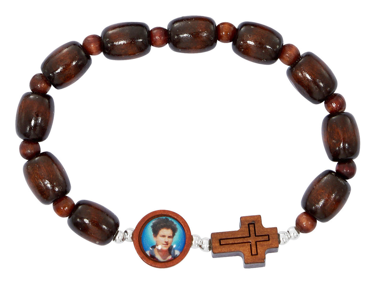 Brown Wood Carlo Actus Bracelet from Italy B1041C