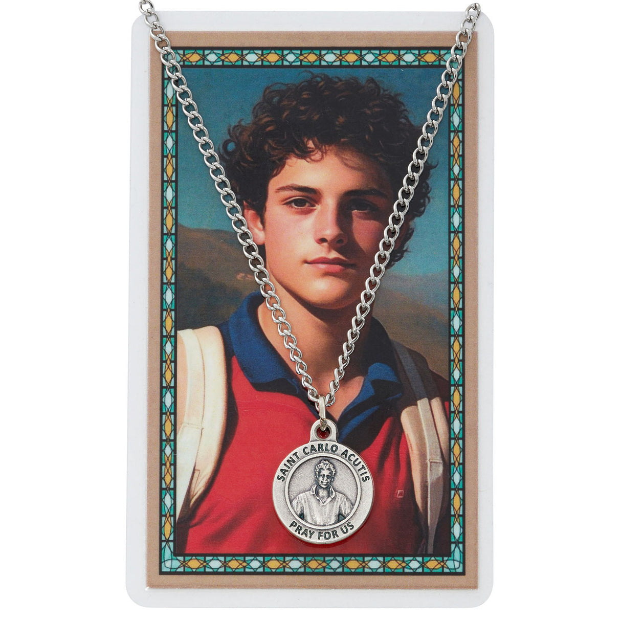 St Carlo Acutis Pendant and Holy Card Set PSD600CA
