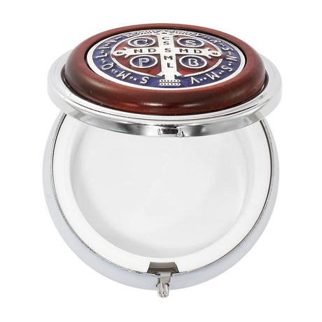 2" Wood & Enamel St. Benedict Pill or Rosary Box