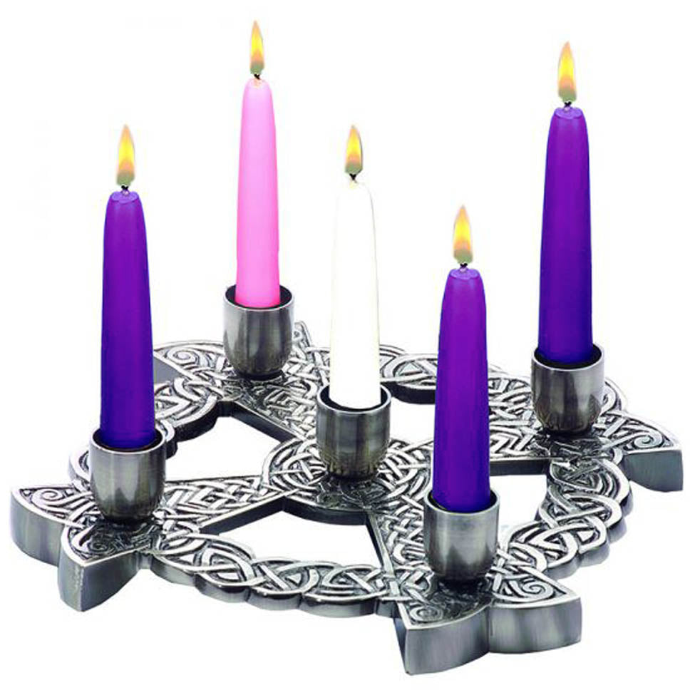 Silver Plate Bronze Celtic Advent Wreath CH-413