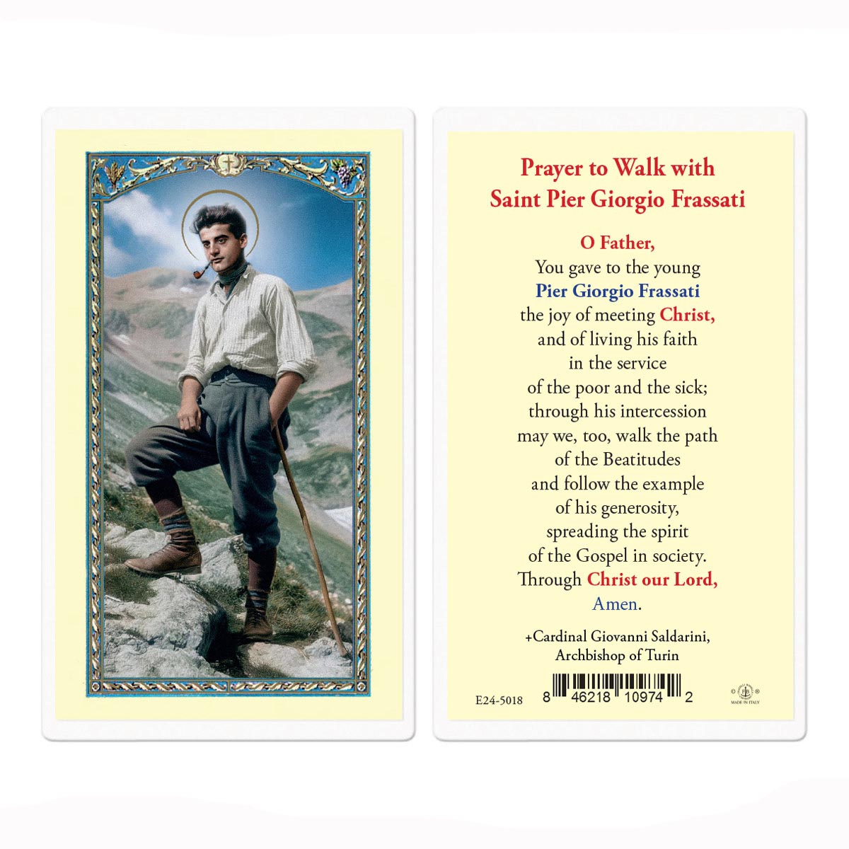 St Pier Giorgio Frassati Holy Card E24-5018