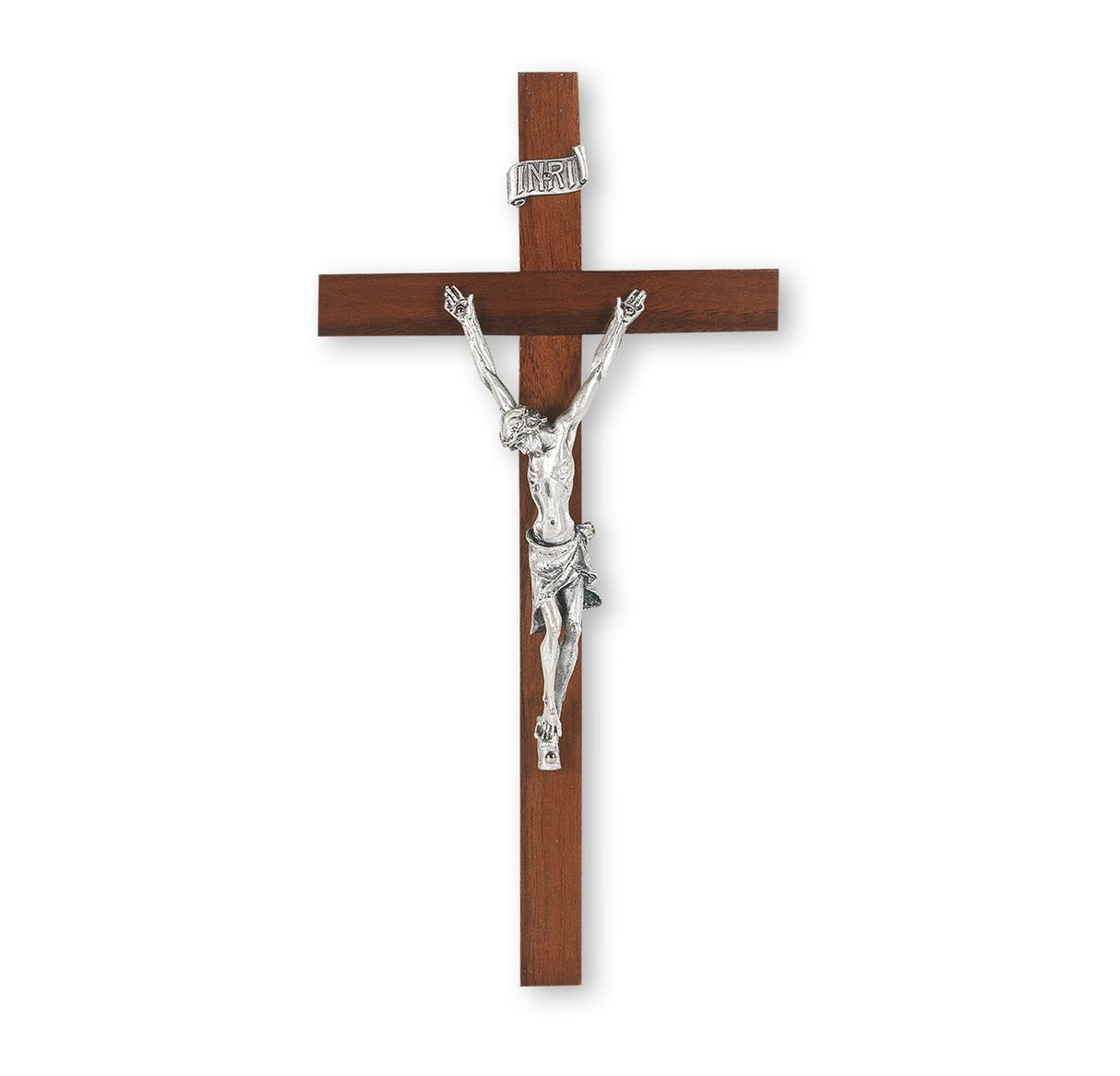 9 inch Walnut Cipolletti Wall Crucifix 82A-9W2